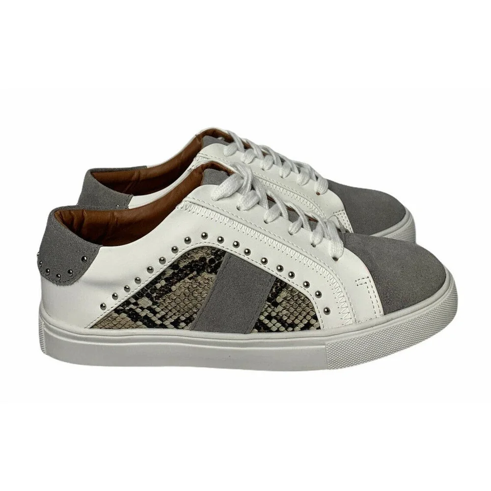 NEW Steve Madden Annita Court Fashion Sneakers Shoes Leather Animal Print Size 8